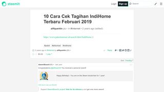 
                            13. 10 Cara Cek Tagihan IndiHome Terbaru Februari 2019 — Steemit