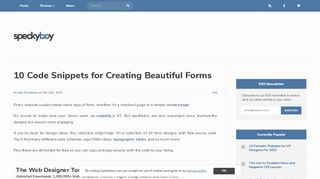 10 Code Snippets for Creating Beautiful Forms - Speckyboy