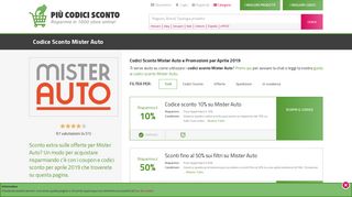 
                            10. 10% Codice Sconto Mister Auto & Codice Promozionale, Febbraio 2019