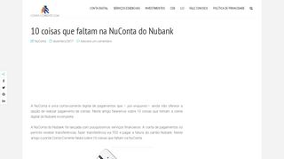 
                            10. 10 coisas que faltam na NuConta do Nubank - Conta-Corrente