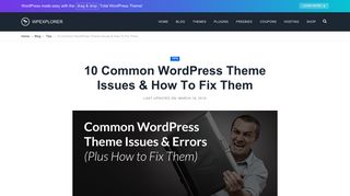 
                            12. 10 Common WordPress Theme Issues & How To Fix Them - WPExplorer