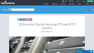 
                            11. 10 Essential Tips for Securing FTP and SFTP Servers - HelpSystems