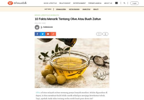 
                            12. 10 Fakta Menarik Tentang Olive Atau Buah Zaitun - Womantalk