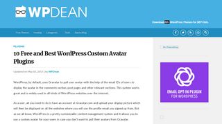 
                            10. 10 Free and Best WordPress Custom Avatar Plugins - WPDean