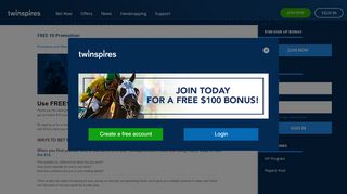 
                            2. $10 Free Bet with this Sign-Up Bonus | Bet Online with TwinSpires.com