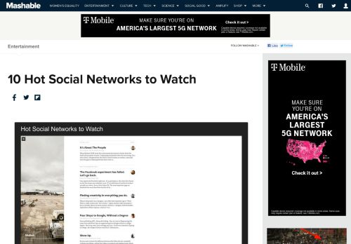 
                            4. 10 Hot Social Networks to Watch - Mashable