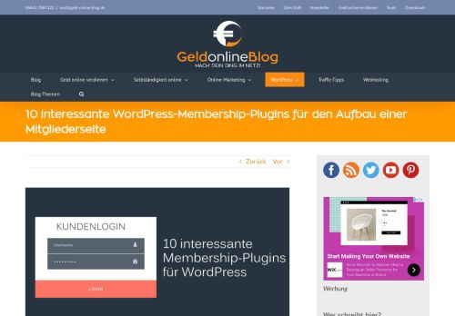 
                            7. 10 interessante WordPress Membership-Plugins - Geld-online-Blog