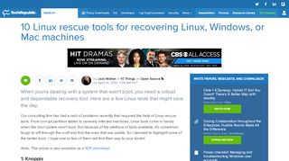 
                            6. 10 Linux rescue tools for recovering Linux, Windows ... - TechRepublic