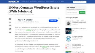 
                            12. 10 Most Common WordPress Errors (With Solutions) - Hongkiat