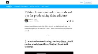 
                            8. 10 Must know terminal commands and tips for productivity (Mac ...