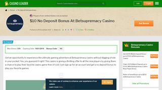 
                            8. $10 No Deposit Bonus at Betsupremacy Casino