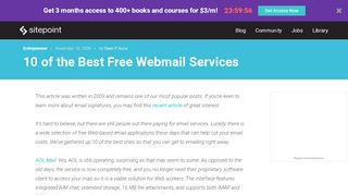 
                            11. 10 of the Best Free Webmail Services — SitePoint