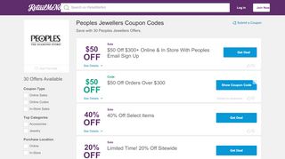 
                            11. $10 Off Peoples Jewellers Coupon, Promo Codes - RetailMeNot