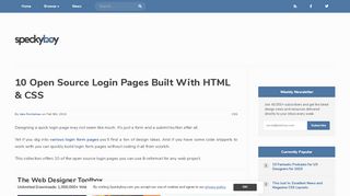 
                            11. 10 Open Source Login Pages Built With HTML5 & CSS - Speckyboy