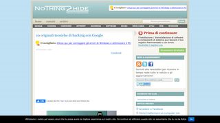 
                            4. 10 originali tecniche di hacking con Google - Nothing2Hide ...