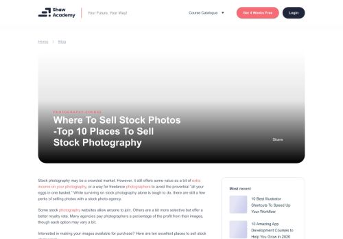 
                            9. 10 Places To Sell Stock Photography - Shaw Academy