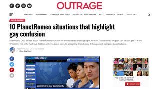 
                            9. 10 PlanetRomeo situations that highlight gay confusion - Outrage ...