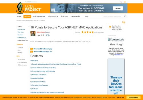 
                            7. 10 Points to Secure Your ASP.NET MVC Applications. - ...