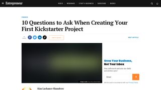 
                            9. 10 Questions to Ask When Creating Your First Kickstarter Project