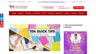 
                            13. 10 Quick Tips for CA CPT Students for Sure Success - VSI