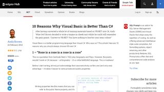 
                            8. 10 Reasons Why Visual Basic is Better Than C# - Simple Talk