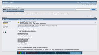 
                            13. 10 Spotify Premium Accounts - Bitcointalk
