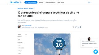 
                            12. 10 startups brasileiras para você ficar de olho no ano de 2018 - StartSe