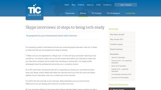 
                            12. 10 steps for a Skype interview | TIC Recruitment