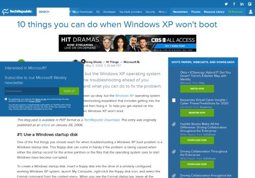 
                            13. 10 things you can do when Windows XP won't boot - News, Tips, and ...