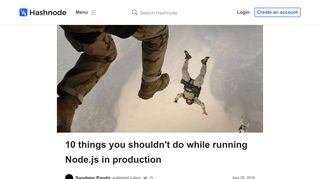 
                            4. 10 things you shouldn't do while running Node.js in production ...