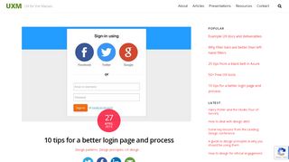 
                            2. 10 tips for a better login page and process - UXM