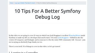 
                            11. 10 Tips For A Better Symfony Debug Log - CodeReviewVideos
