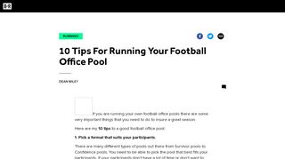 
                            10. 10 Tips For Running Your Football Office Pool | Bleacher Report ...