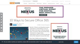 
                            9. 10 Ways to Secure Office 365 - CMSWire