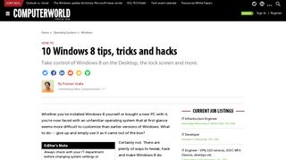
                            9. 10 Windows 8 tips, tricks and hacks | Computerworld