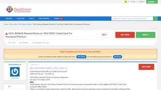 
                            1. 100% BONUS Reward Points on YES FIRST Credit Card For Insurance ...