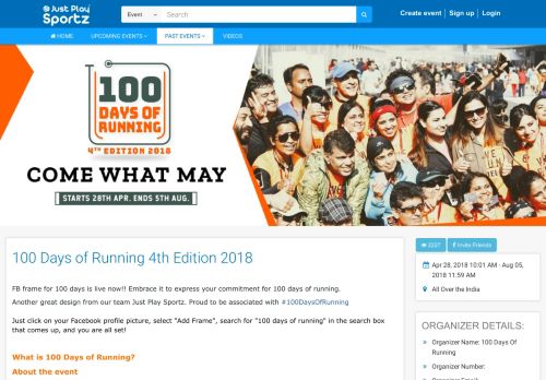 
                            7. 100 Days of Running 4th Edition 2018 - Just Play Sportz