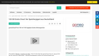 
                            6. 100 GB Gratis-Cloud: Der Speichergigant aus Deutschland - goneo ...