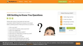 
                            6. 100 Getting to Know You Questions - Sign Up Genius