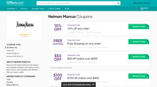 
                            6. $100 off Neiman Marcus Coupons & Promo Codes 2019 - Offers.com