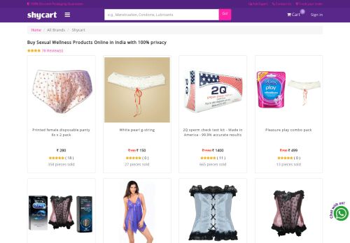 
                            3. 100% Privacy assured shopping for sexual wellness products | shycart