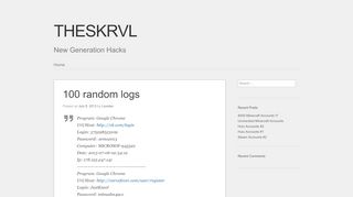 
                            3. 100 random logs | THESKRVL