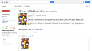 
                            11. 100 Songs for Kids (Songbook): Easy Guitar with Notes & Tab