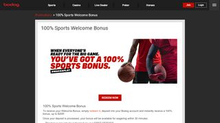 
                            3. 100% Sports Sign Up Bonus at Bodog Sportsbook