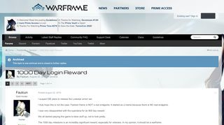 
                            4. 1000 Day Login Reward - General - Warframe Forums