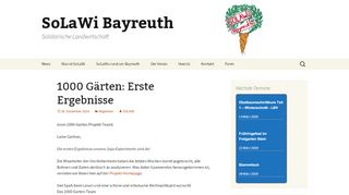
                            11. 1000 Gärten: Erste Ergebnisse | SoLaWi Bayreuth