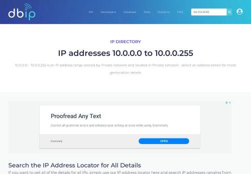 
                            8. 10.0.0 - Private network - Private network - Search IP addresses