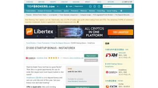 
                            6. $1000 Startup Bonus - InstaForex