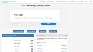 
                            4. 10.0.0.1 Admin Login, Password, and IP - Clean CSS