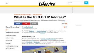 
                            6. 10.0.0.1: What This Local IP Address Is Used For - Lifewire